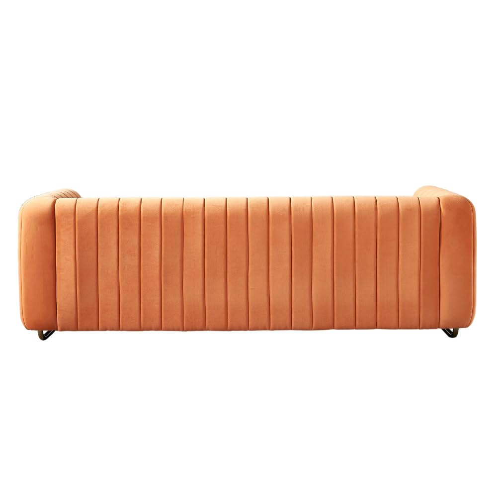 Orange Velvet 3-Seater Sofa U730577