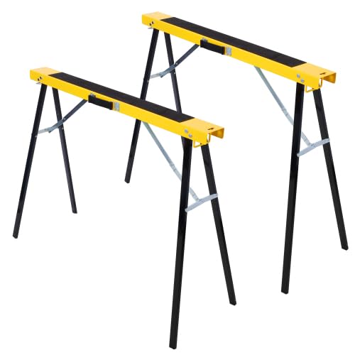 2-Pack Adjustable Folding Saw Horses 660lbs Metal D673620
