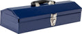 16" Portable Steel Tool Box with Metal Latch Closure, Blue I464