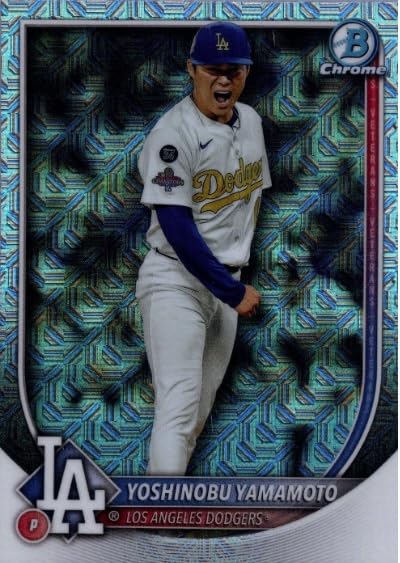 2025 Bowman Chrome Yoshinobu Yamamoto Mega Box Mojo Refractor Baseball Trading Card #76 Z2170