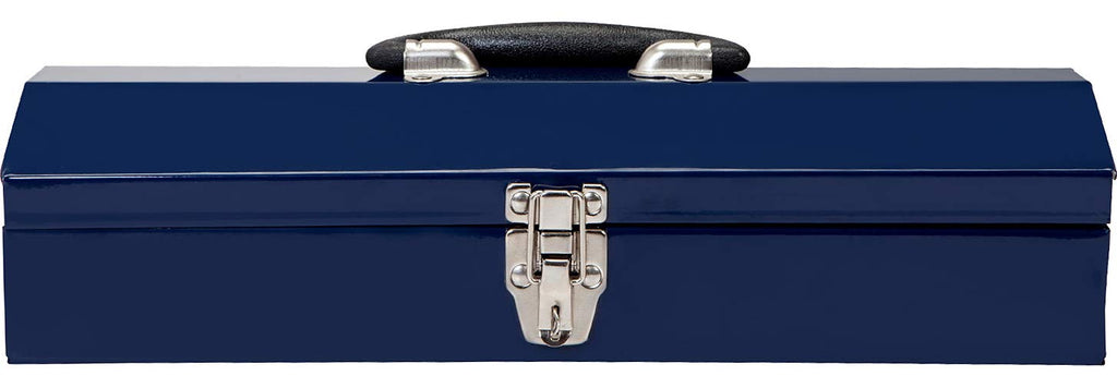 16" Portable Steel Tool Box with Metal Latch Closure, Blue I464
