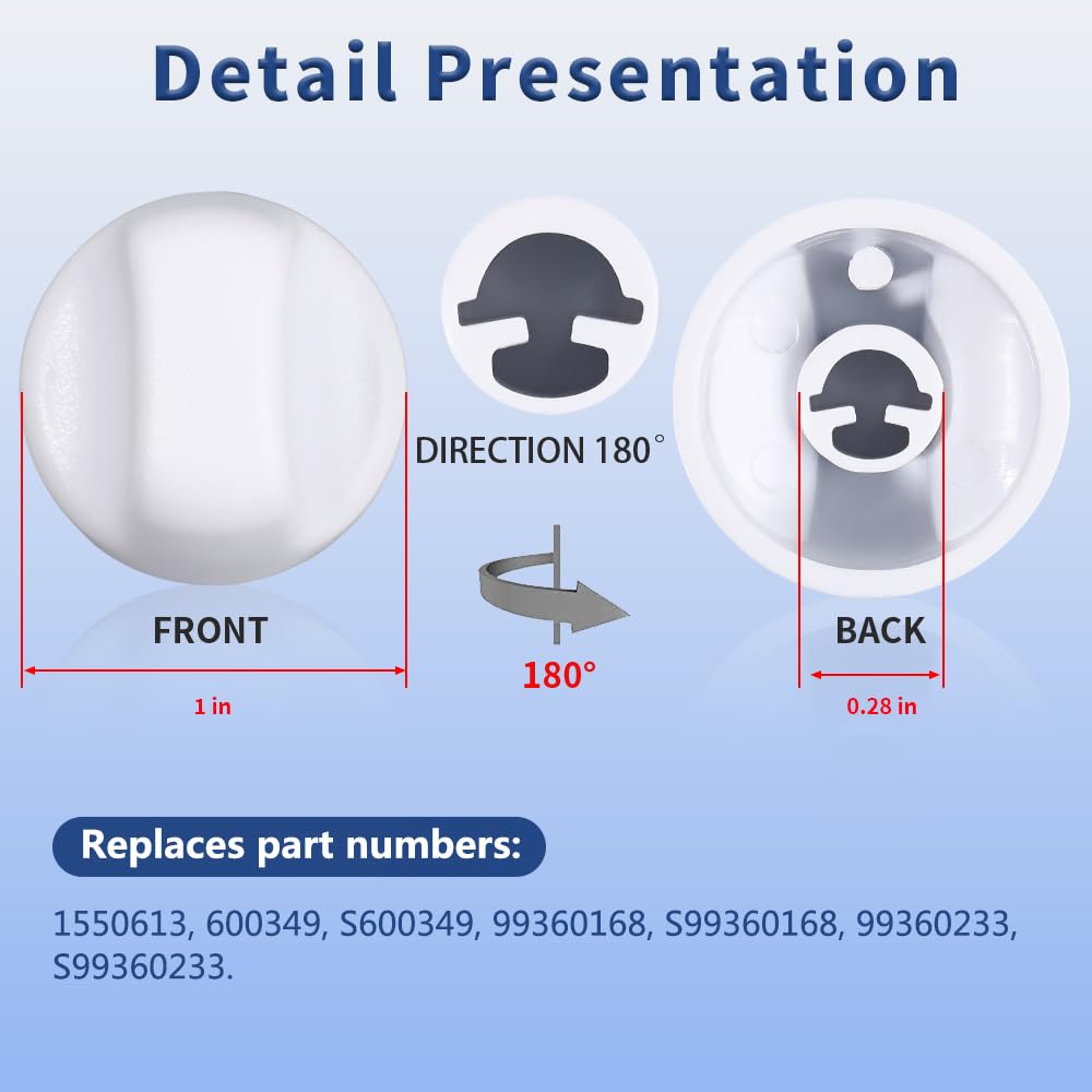 White Range Hood Knob 2Pcs K997327