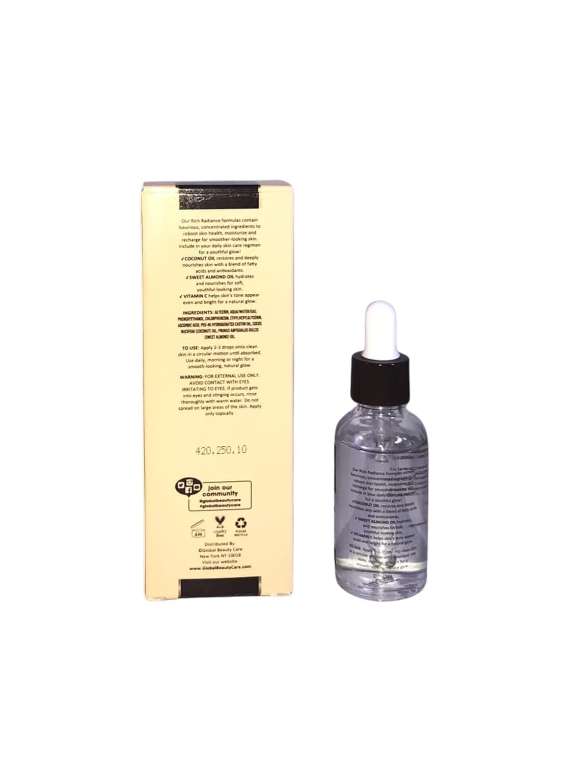Face Glow Oil with Coconut, Sweet Almond & Vitamin C Set of 2 C339465