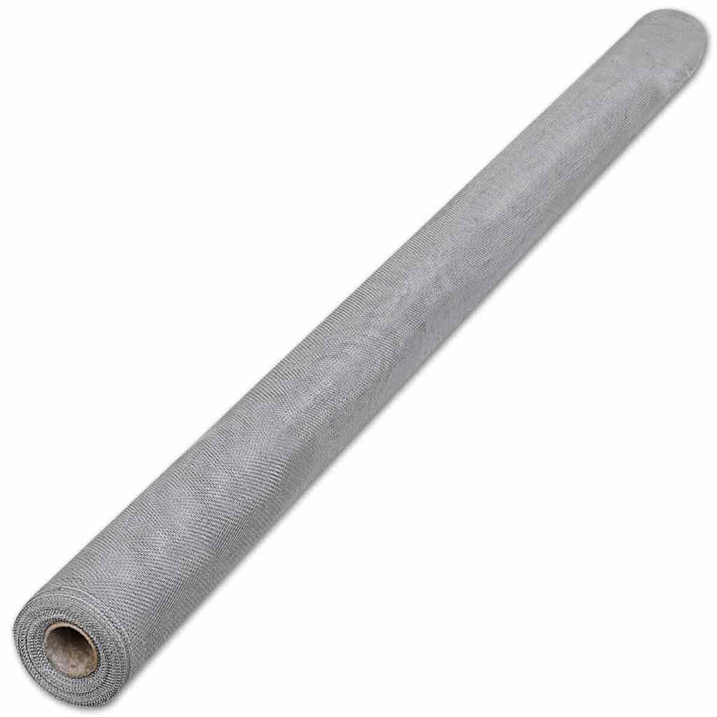 Aluminum Mesh Screen 39.4x196.9 Inch Silver F75645