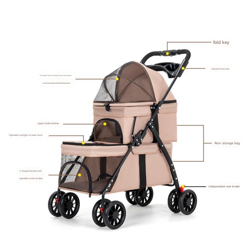 Double Pet Stroller with Cup Holder F37711