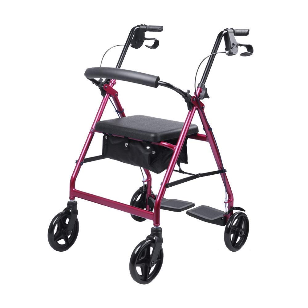 Heavy Duty Folding Aluminum Rollator Walker with Seat and Wheels Q845247
