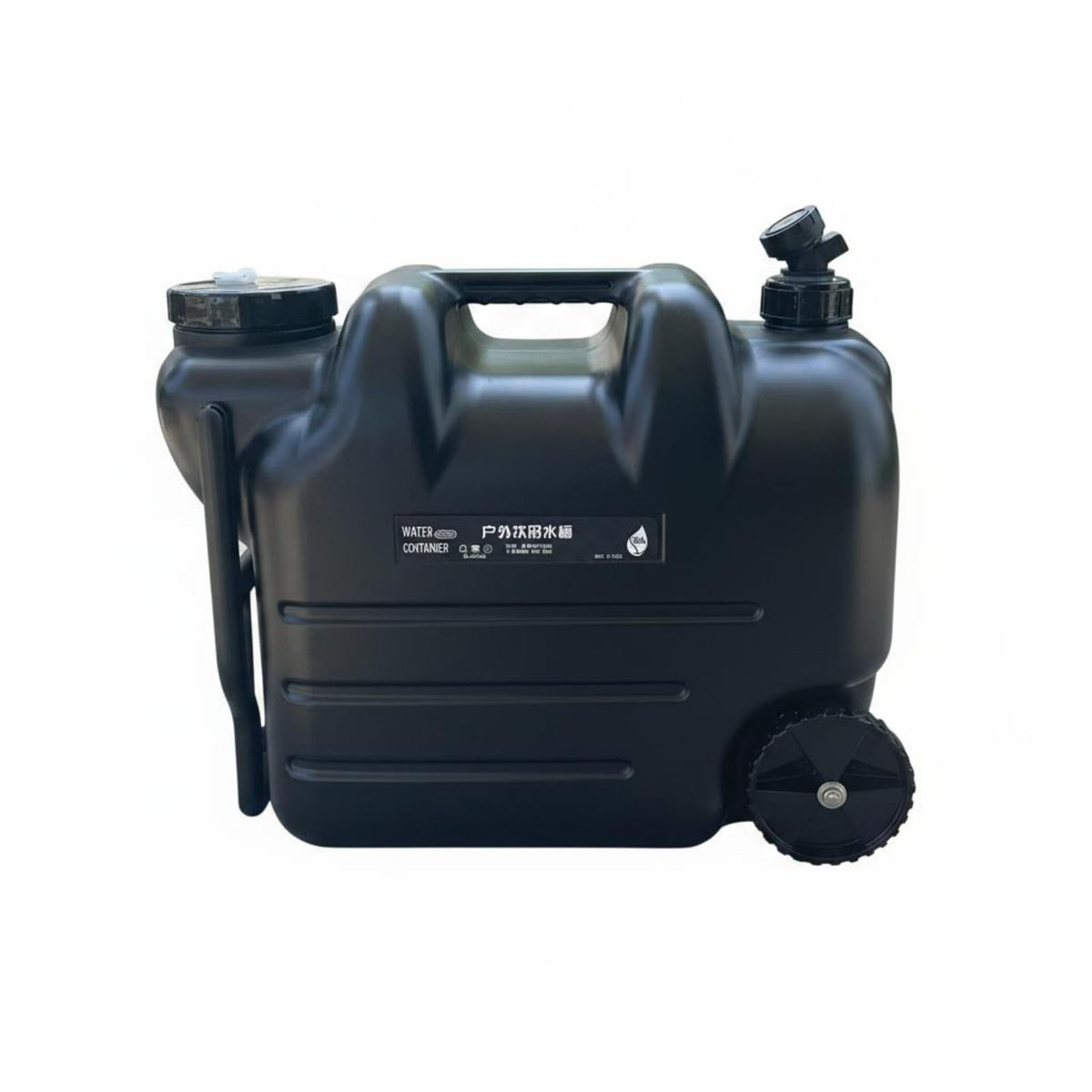 Portable Water Container with Faucet, Wheels, Black O855