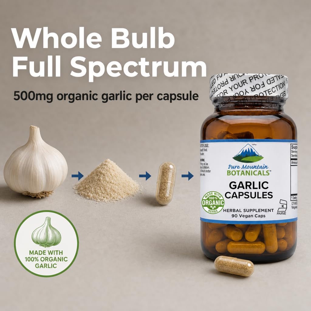 Garlic Capsules 500mg 90 Veggie Capsules Q86321