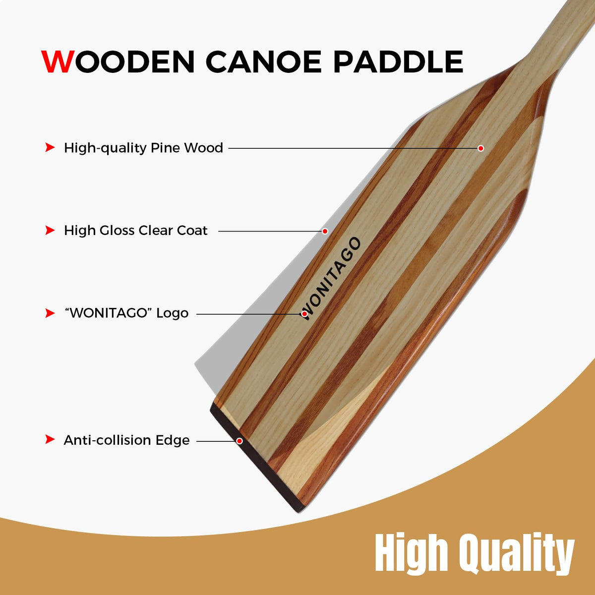 Wooden Canoe Paddle K931