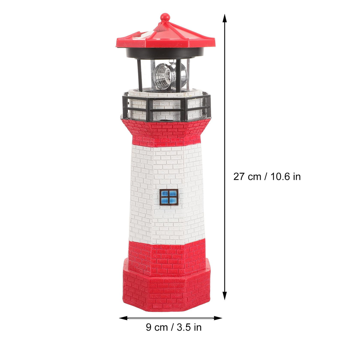 Rotating LED Lighthouse Resin Garden Lamp E658