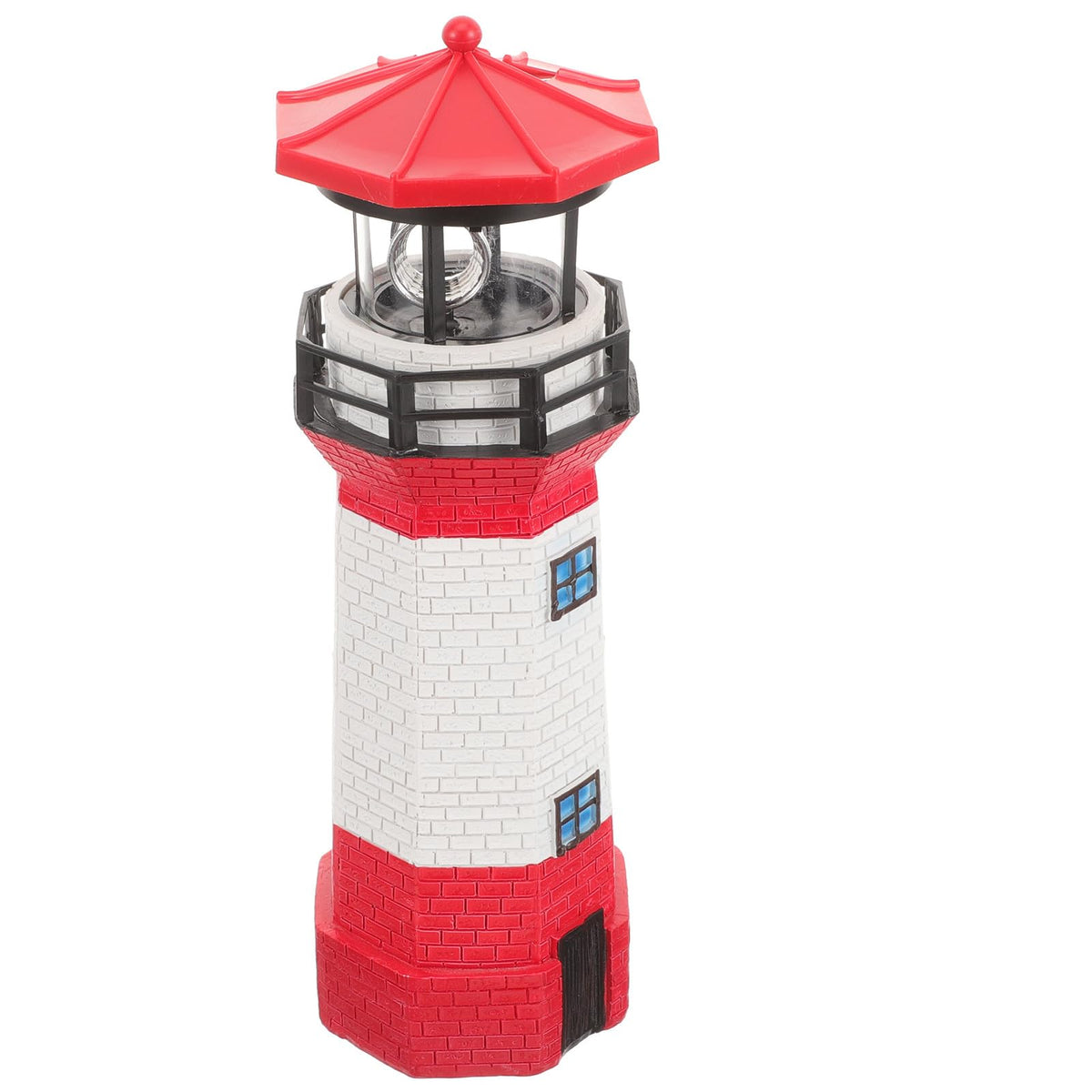 Rotating LED Lighthouse Resin Garden Lamp E658