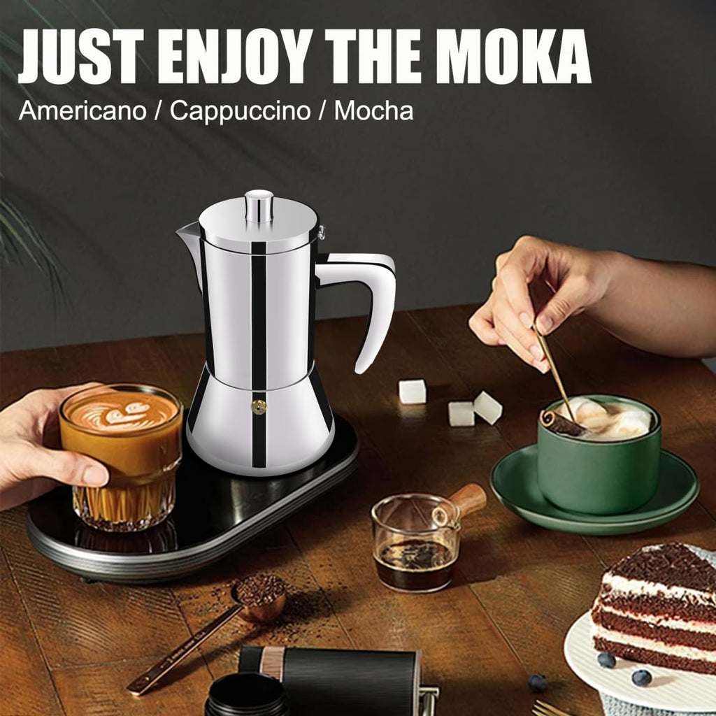 12 Cup 304 Stainless Steel Moka Pot Stovetop Espresso Maker 600ml O70405