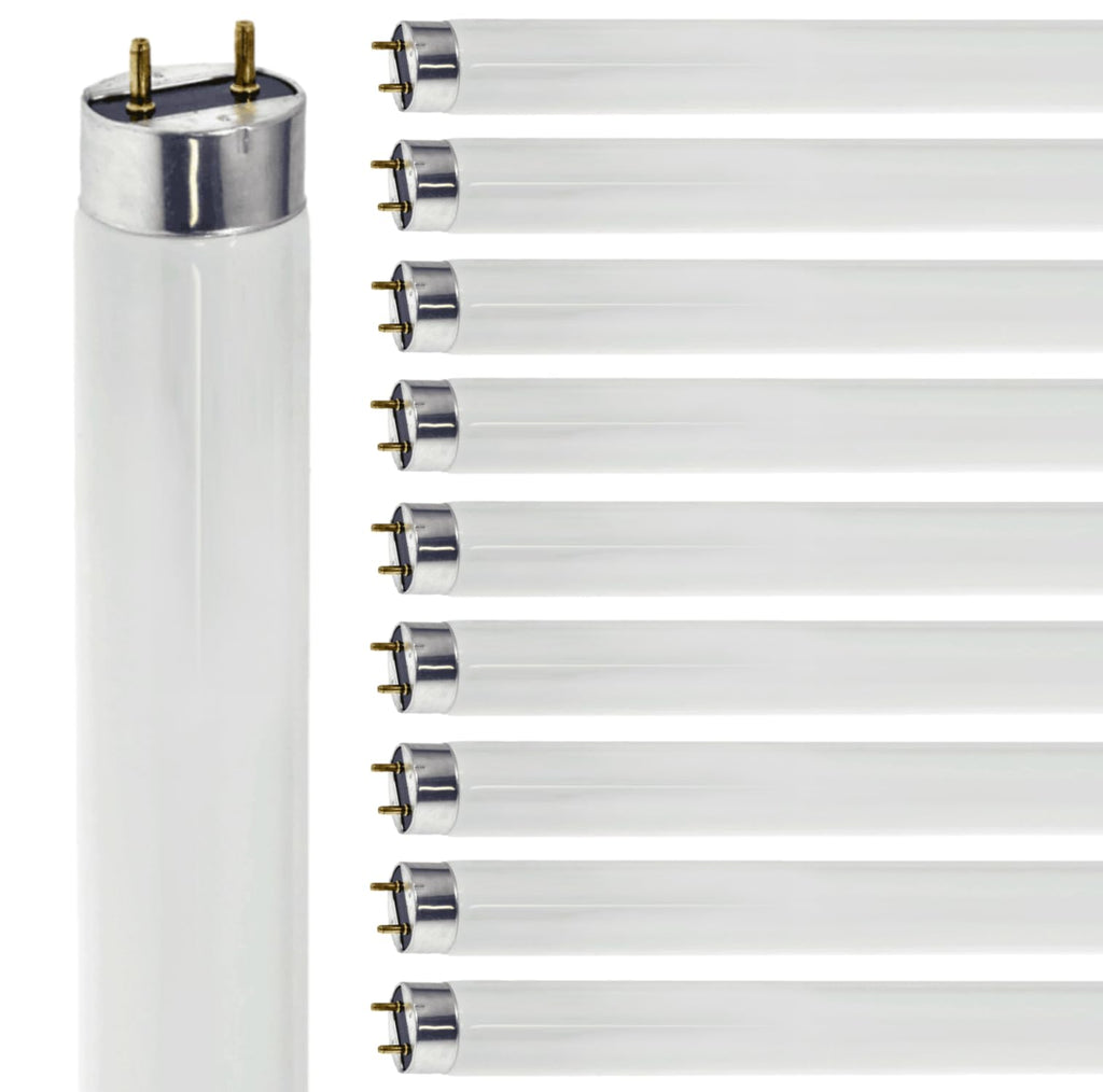 24 Inch T8 Fluorescent Tube Light Bulb 17W 3500K Neutral White G13 Bi-Pin Base 2 Foot Linear Lamp Pack of 10 H73610