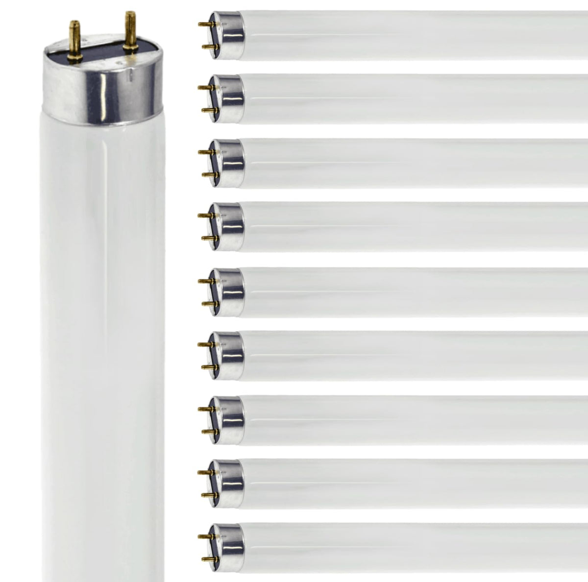 24 Inch T8 Fluorescent Tube Light Bulb 17W 3500K Neutral White G13 Bi-Pin Base 2 Foot Linear Lamp Pack of 10 H73610