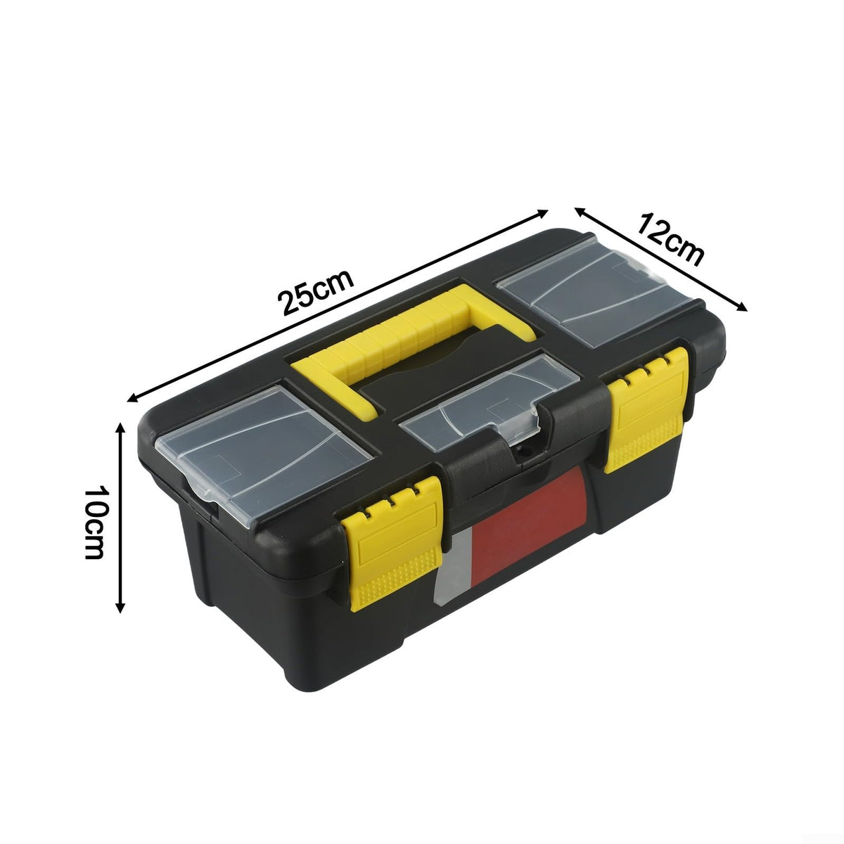 10-Inch Plastic Tool Box with Reinforced Handle and Secure Latches Y808626