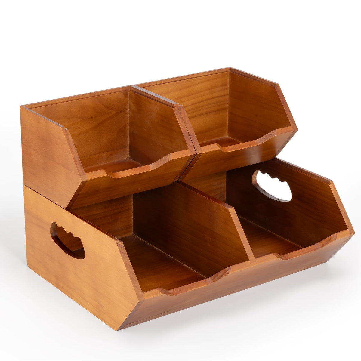 Wooden Stackable Pantry Storage Bins K780555
