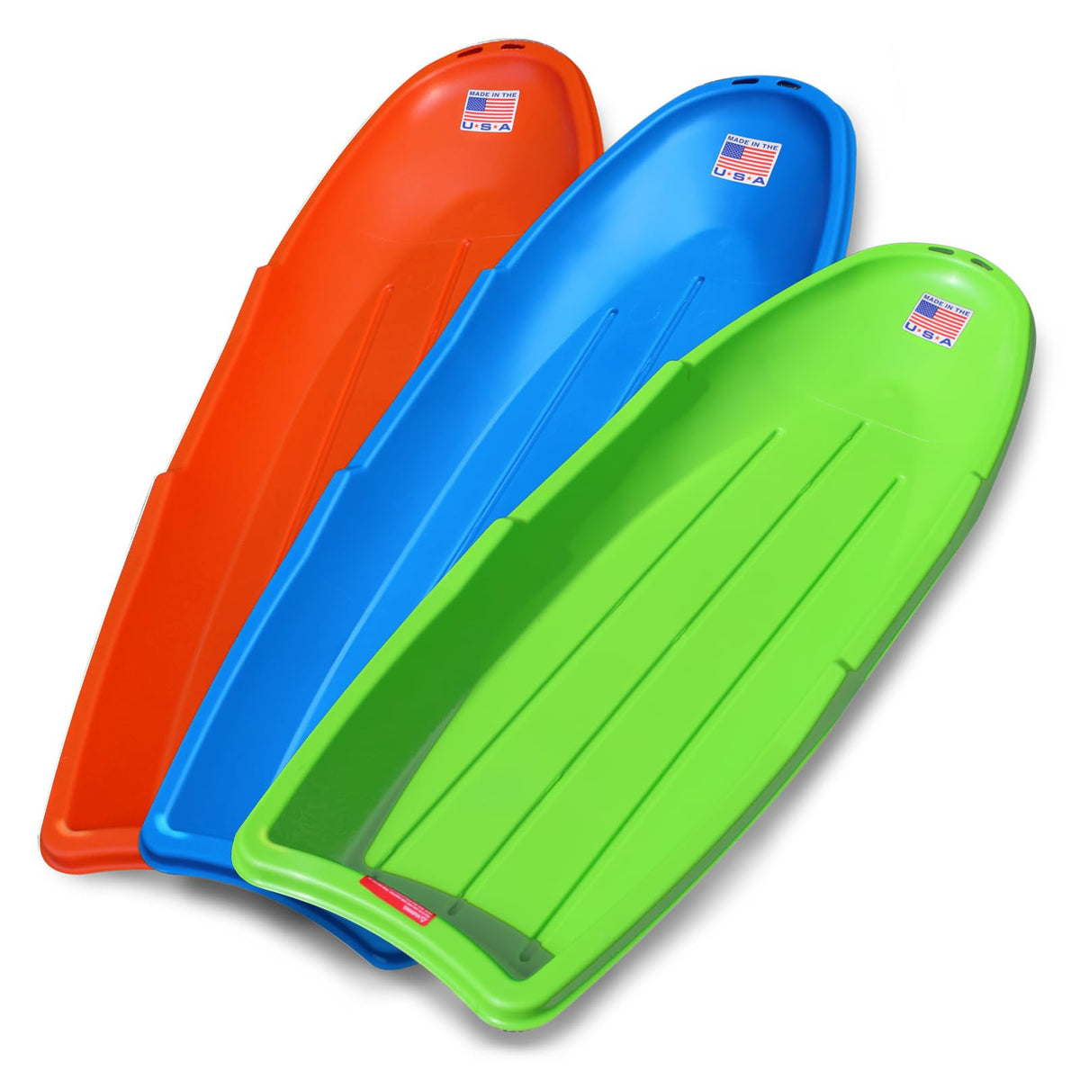 48 Inch Toboggan Style Plastic Snow Sled 3-Pack Y8264
