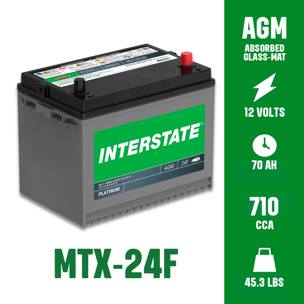 12V 70Ah 710CCA Group 24F AGM Car Battery J7396