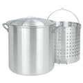 80-qt Aluminum Boiler with Riveted Handles and Boiling Basket I60992