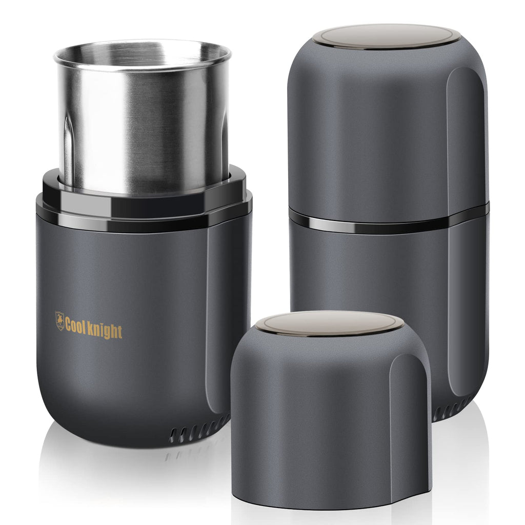 Electric Herb Grinder with Pollen Catcher 7.5" Grey T1115
