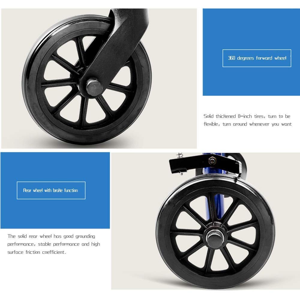 Heavy Duty Folding Aluminum Rollator Walker with Seat and Wheels Q845247