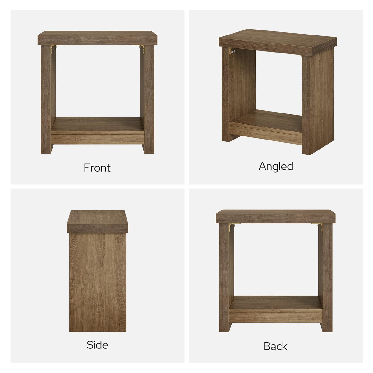 Brown Set of 2 End Tables with Storage Shelves F73552