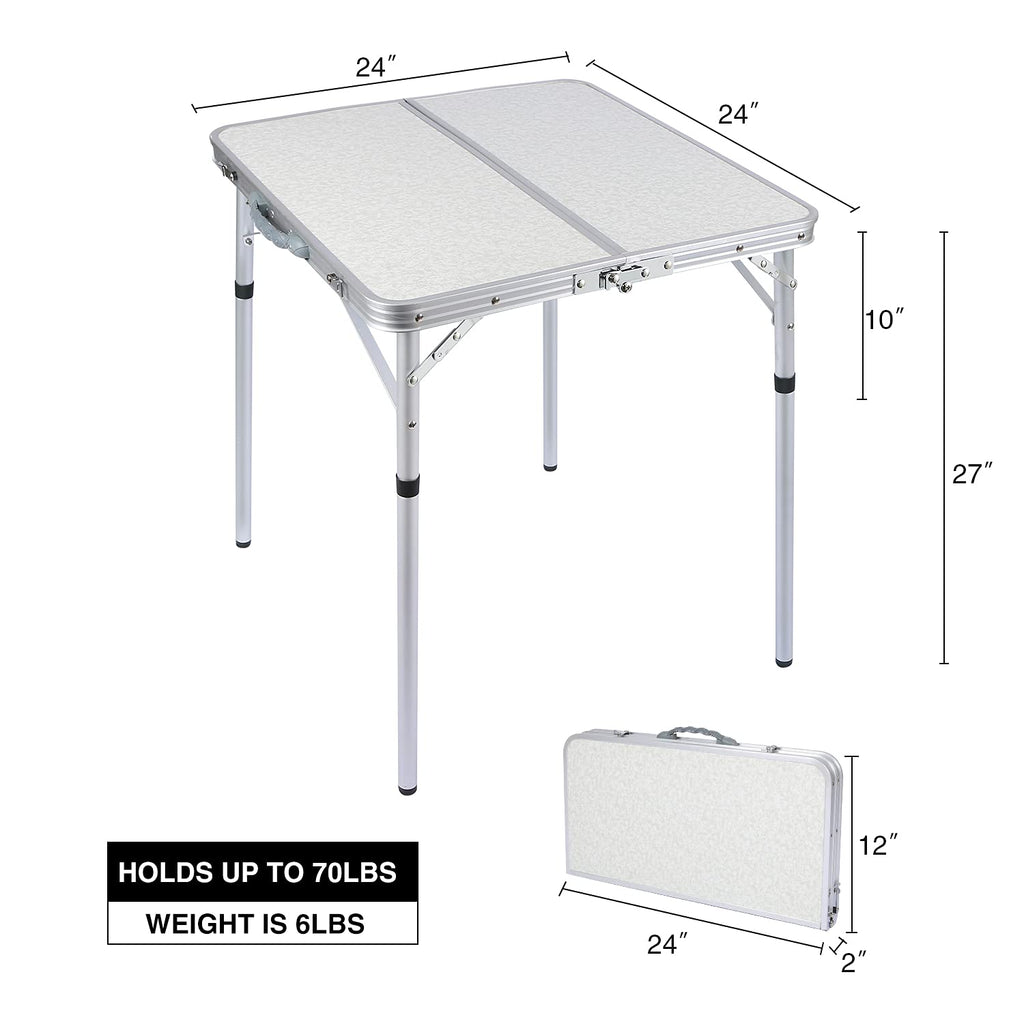 Small Square Folding Aluminum Camping Table F84712
