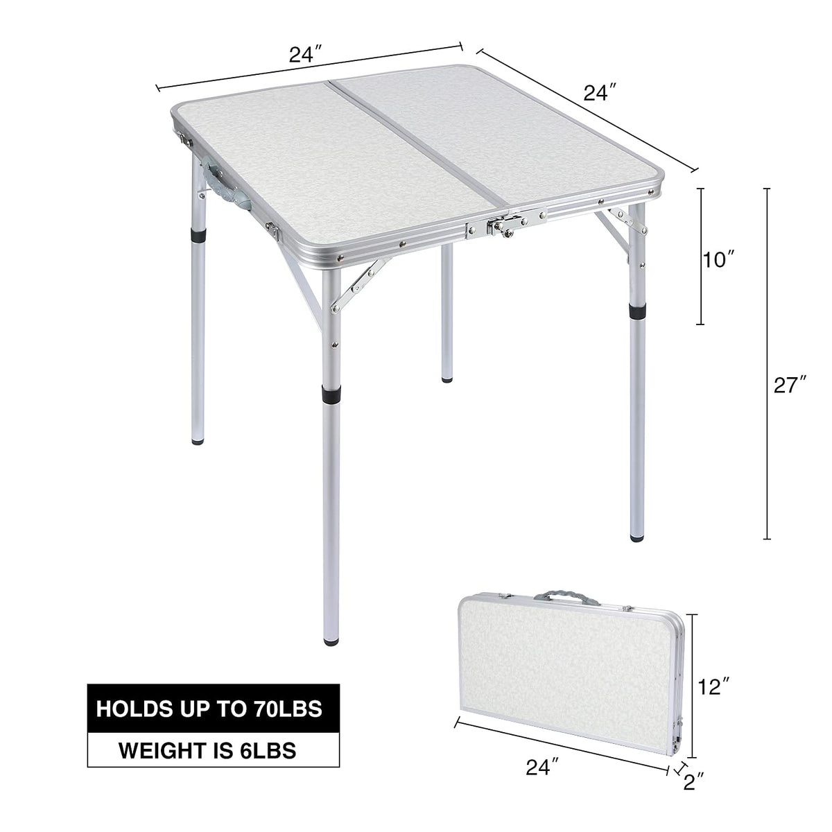 Small Square Folding Aluminum Camping Table F84712