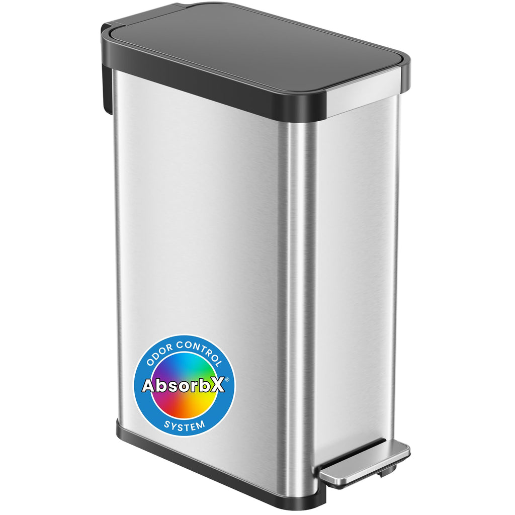13.2 Gal / 50L Slim Step Pedal Kitchen Trash Can P190045