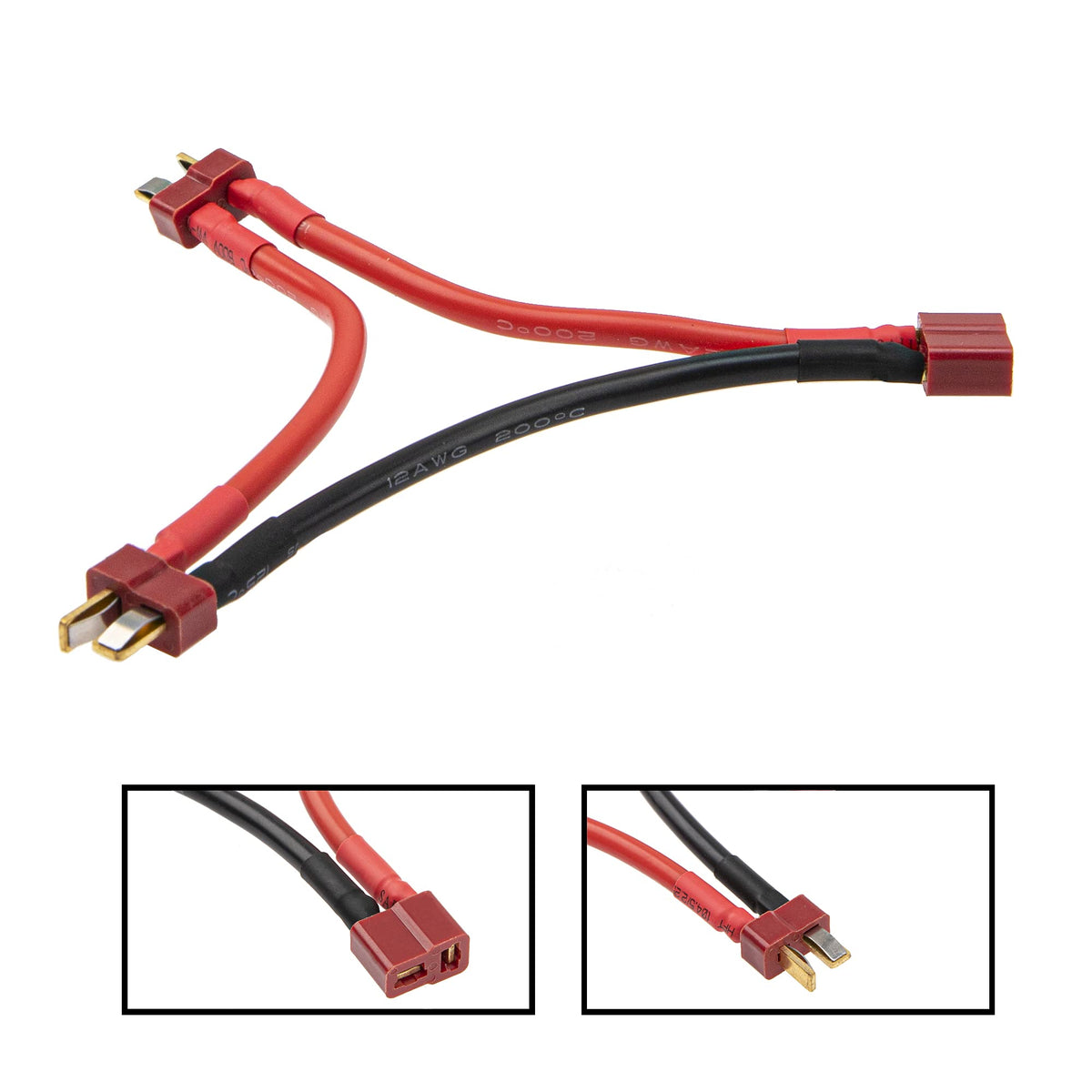 12AWG T Plug Serial Series Connector & Parallel Y-Harness Adapter Silicone Wire F543922