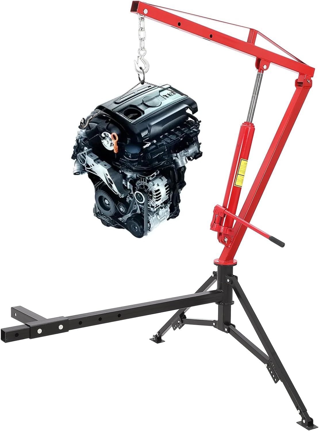 Hydraulic Pickup Truck Crane, 1000 Lbs Capacity, 360° Swivel, Red S772211