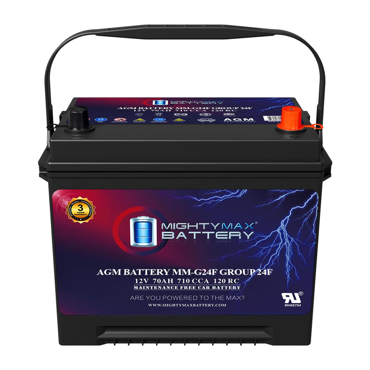 12V 70Ah AGM Replacement Battery V38156