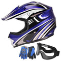 Youth Motocross Offroad Dirt Bike Helmet with Goggles DOT Approved I35683