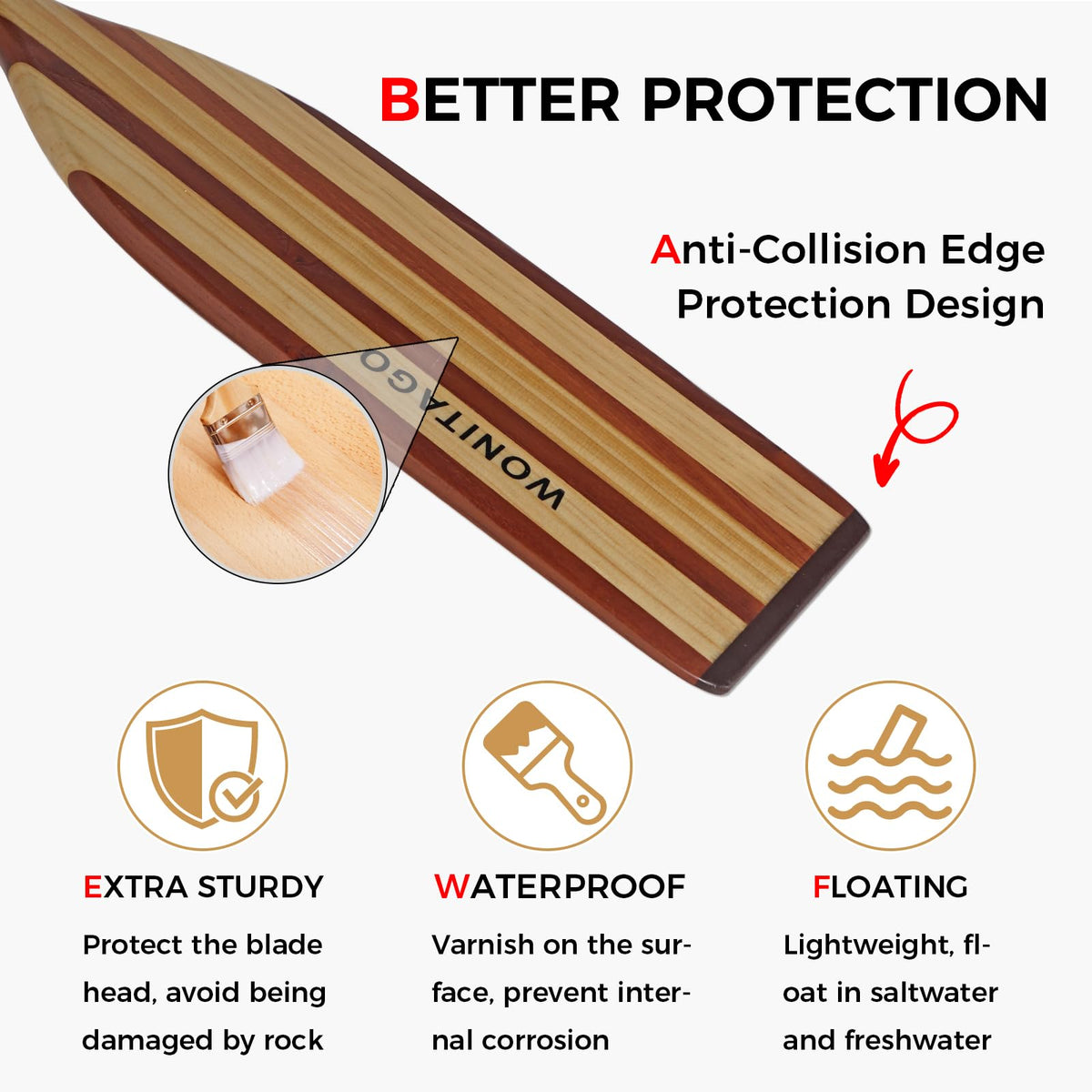 Wooden Canoe Paddle K931
