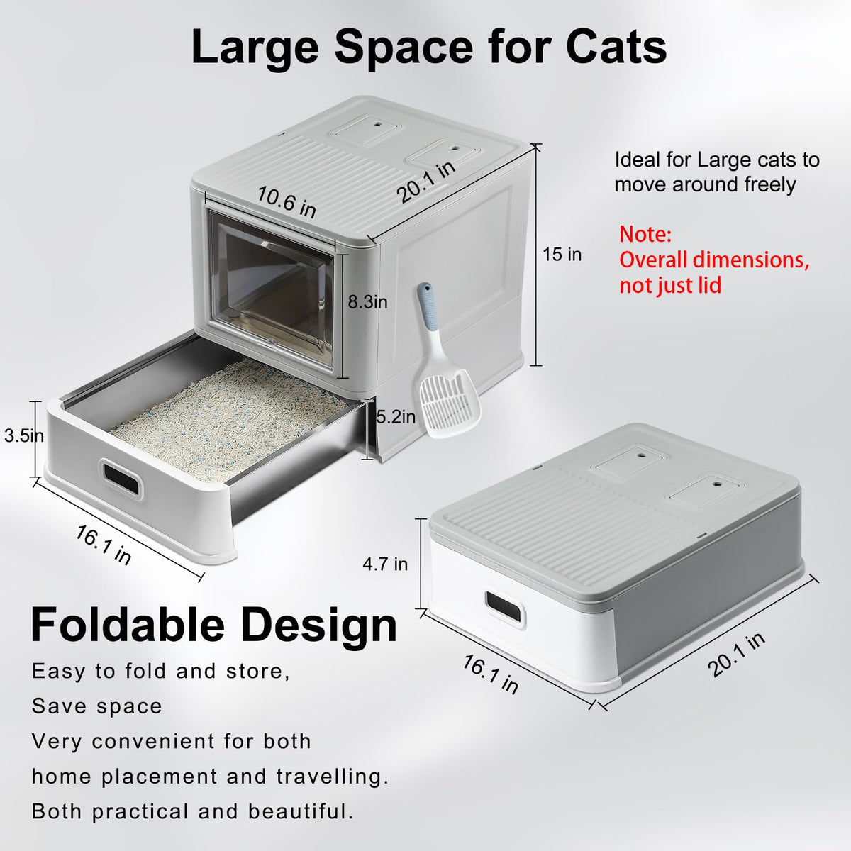 Enclosed Stainless Steel Cat Litter Box with Lid T99284