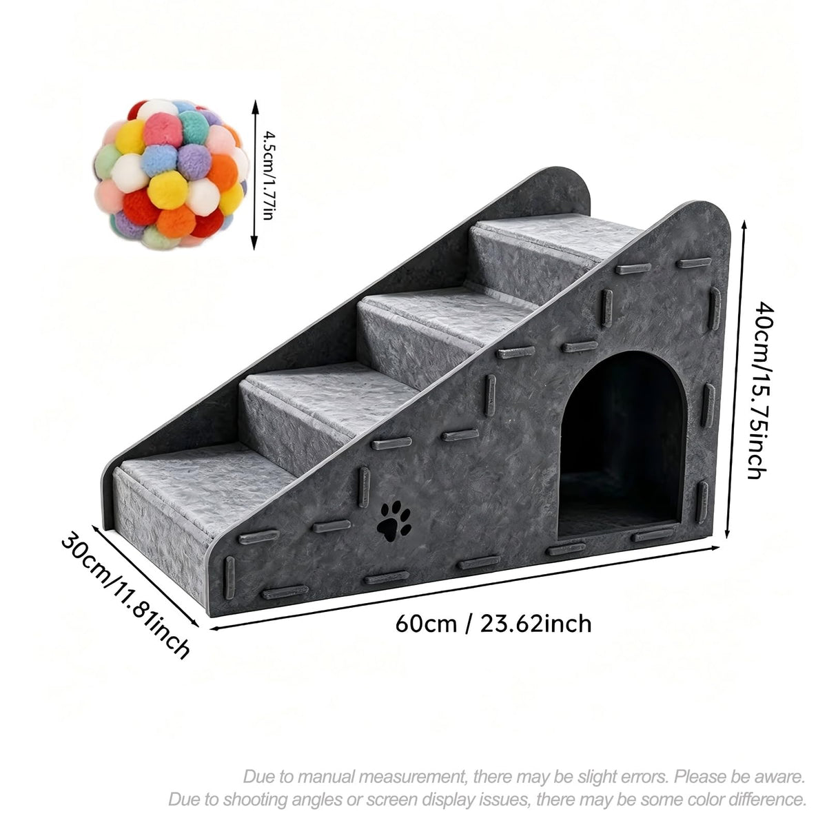 Felt 4-Step Foldable Pet Stairs N6091