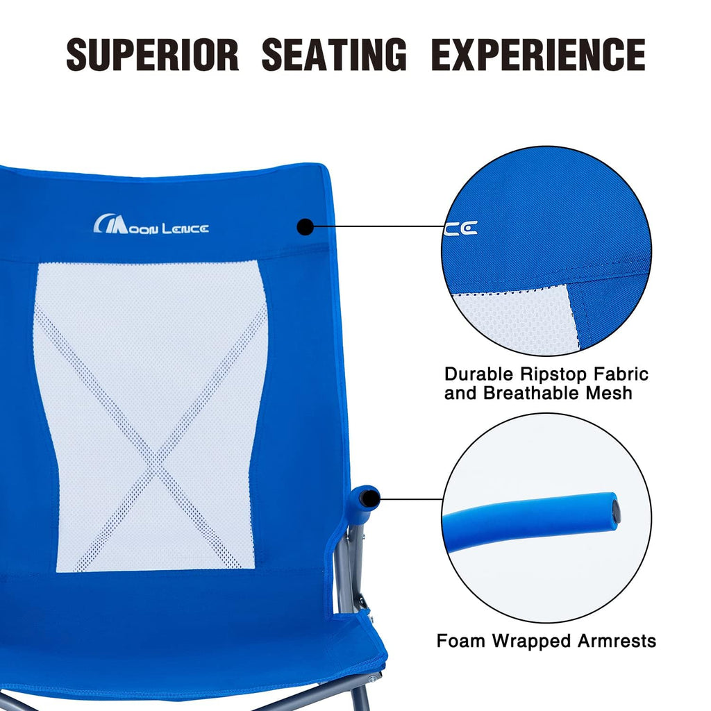2 Pack Low Beach Lounge Chair with Cup Holder & Carry Bag F187050