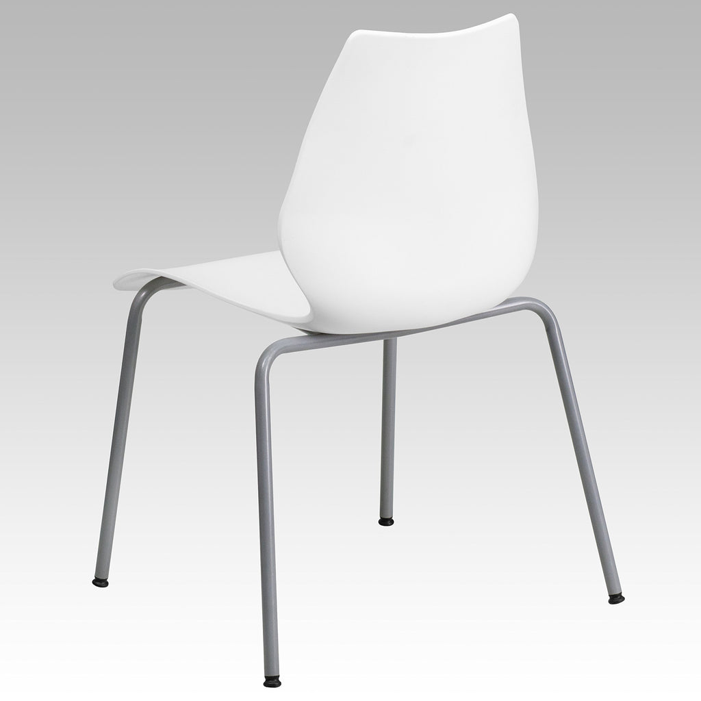 White Plastic Stacking Chairs Set of 5 X690
