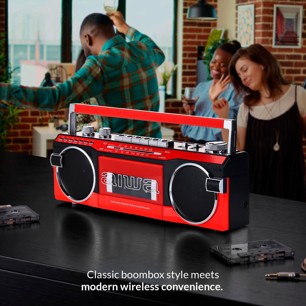 Portable Bluetooth Cassette Player & Recorder Boombox W96654