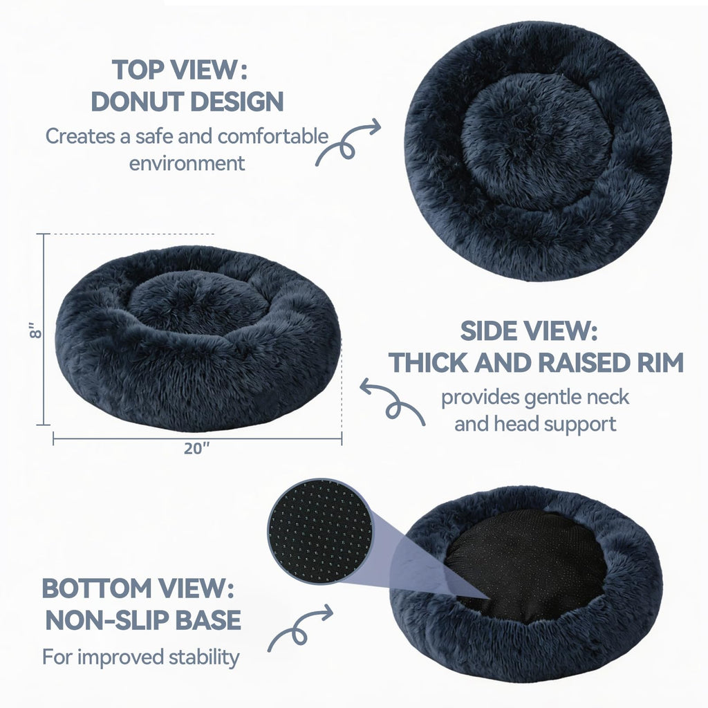 Washable 20" Donut Cat Bed W938