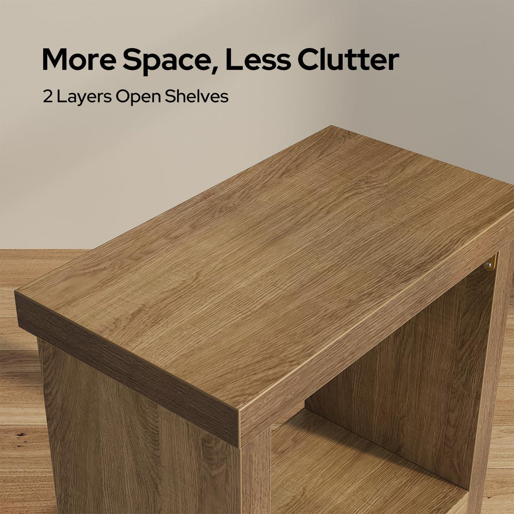Brown Set of 2 End Tables with Storage Shelves F73552
