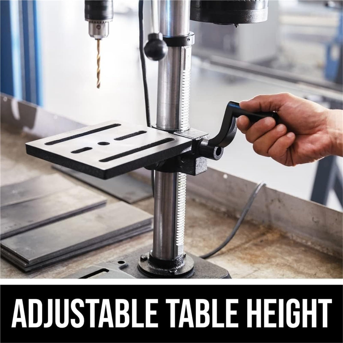 10 In. 5-Speed Benchtop Drill Press with Work Light V2855