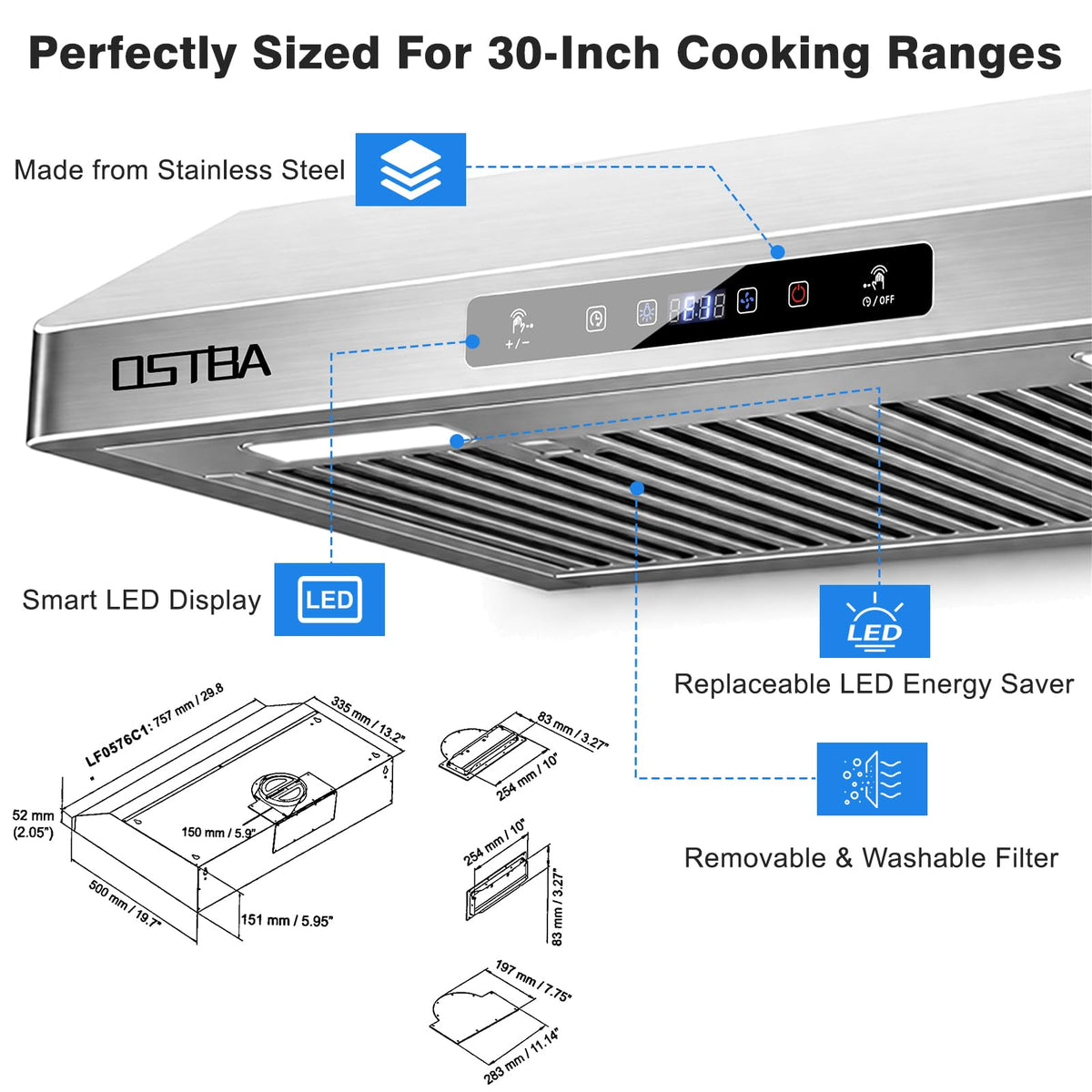 30" Under Cabinet Range Hood J65902