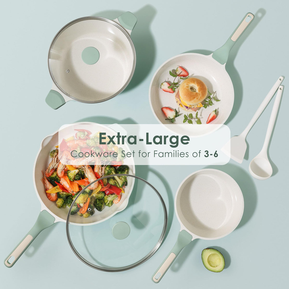 13-Piece Nonstick Ceramic Cookware Set E843