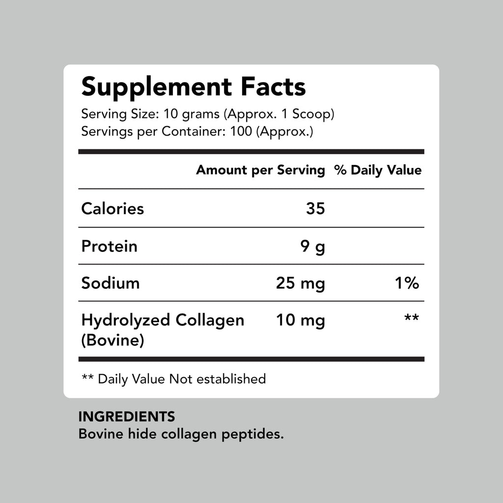 Collagen Peptides Powder, Grass-Fed, Hydrolyzed, Type 1 & 3, 1kg I460460