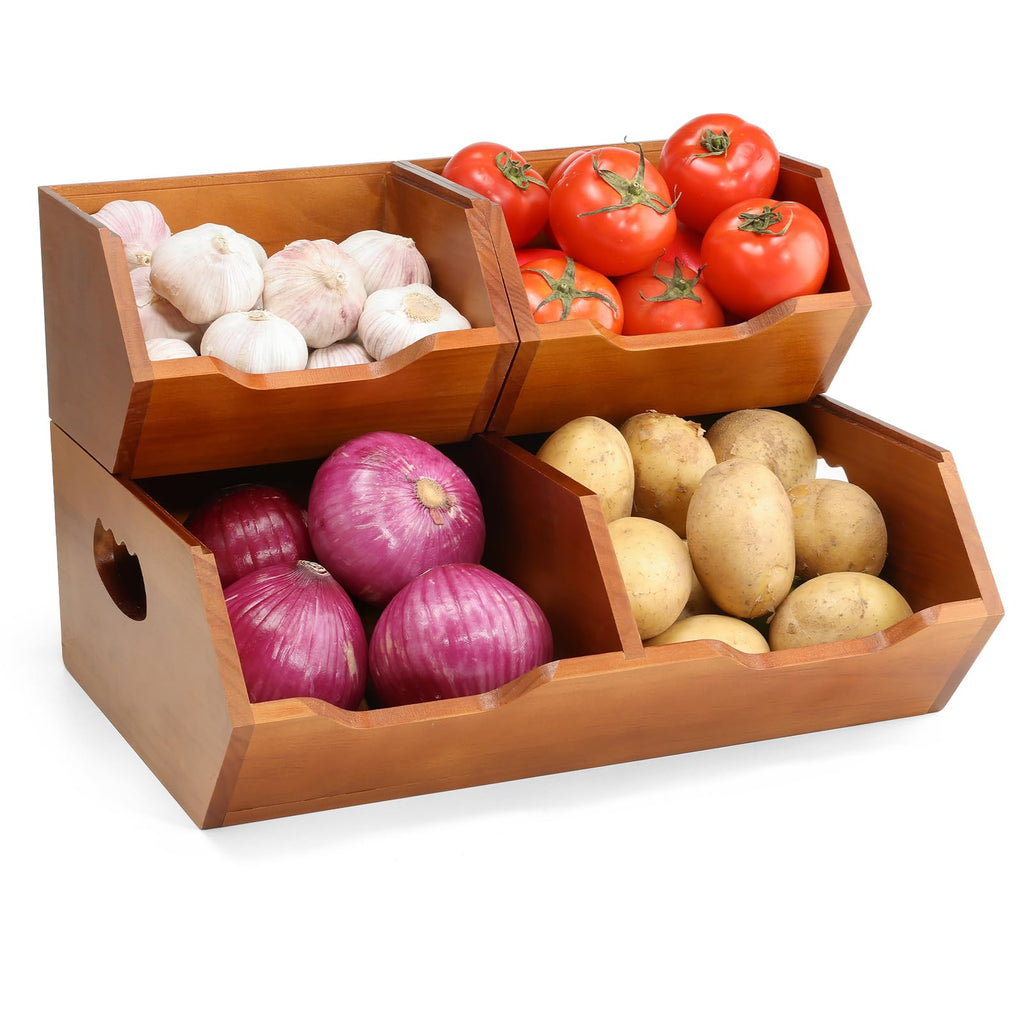 Wooden Stackable Pantry Storage Bins K780555