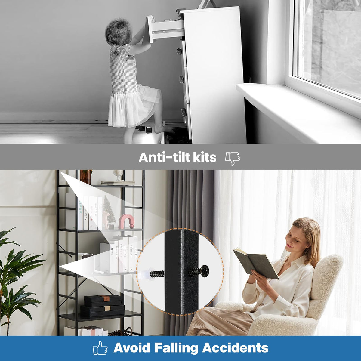 5 Tiers Freestanding Tall Bookshelf F275571