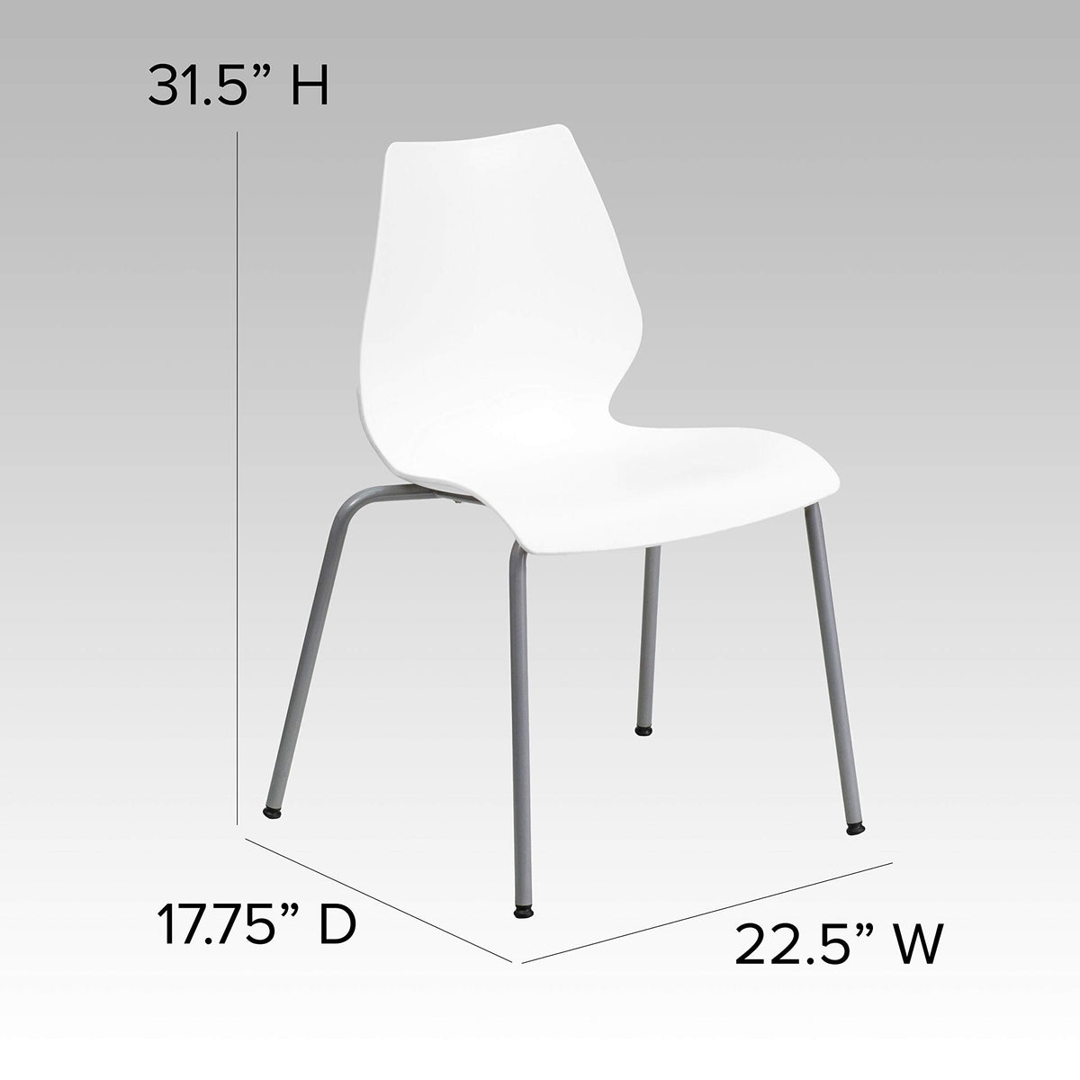 White Plastic Stacking Chairs Set of 5 X690