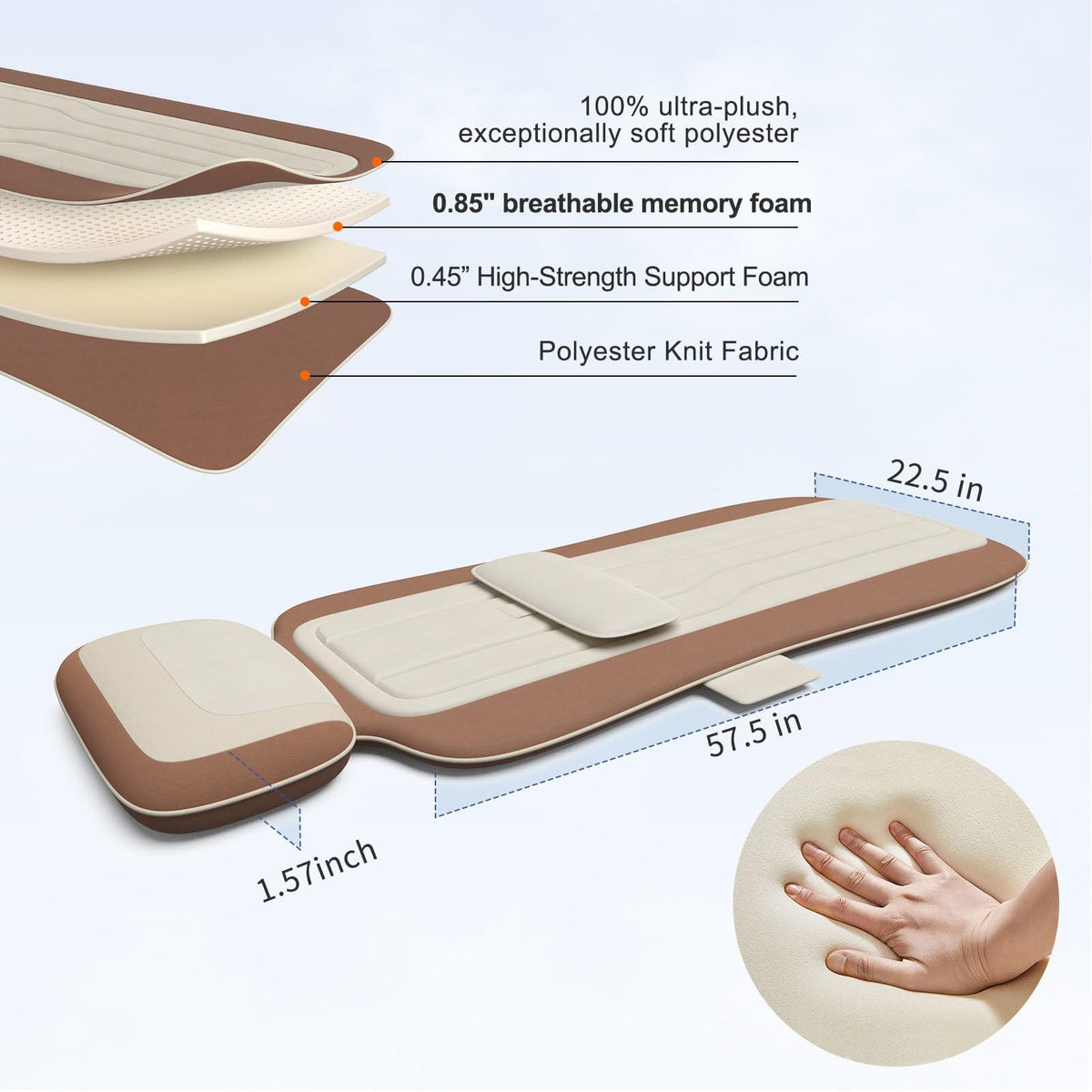 Vibration Massage Mat with Heat and Lumbar Support Y63548