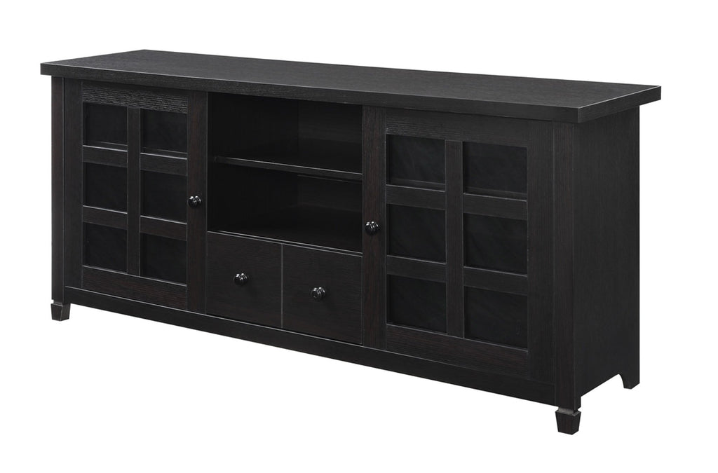 Espresso 1 Drawer TV Stand with Storage Cabinets and Shelves Q5892
